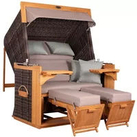 Strandkorb deVries PURE® Friesland Sylt XXL PE stone grey Des. 483 Strandkorb deVries PURE® Friesland Sylt XXL PE stone grey Des. 483