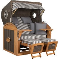 Strandkorb Werdum XL Teak PE Grey Dessin 545 Strandkorb Werdum XL Teak PE Grey Dessin 545