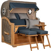 Strandkorb Westerland Teak Bullauge PE Grey Dessin 593 Strandkorb Westerland Teak Bullauge PE Grey Dessin 593