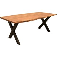 Baumkantentisch Catania Akazie X-Bein Gestell 160 x 90 cm Baumkantentisch Catania Akazie X-Bein Gestell 160 x 90 cm
