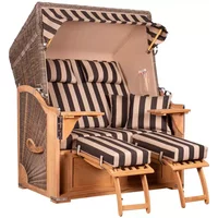 Strandkorb Nordstrand Teak PE grey Dessin 581 Strandkorb Nordstrand Teak PE grey Dessin 581