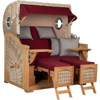 Strandkorb Amrum Grande Bullauge Teak PE Shell Dessin 594 Strandkorb Amrum Grande Bullauge Teak PE Shell Dessin 594