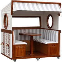 Gosch-Lounge Strandkorb 6-Sitzer durchgeflochten Mahagoni PVC Weiß ERA Dessin 989 Rabatt: 0 % Gosch-Lounge Strandkorb 6-Sitzer durchgeflochten Mahagoni PVC Weiß ERA Dessin 989 Rabatt: 0 %