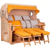 Strandkorb Westerland XXL Teak Bullauge PE shell Dessin 586 Strandkorb Westerland XXL Teak Bullauge PE shell Dessin 586