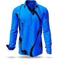 Herren Langarm Hemd LEBENSADER MARINE – GERMENS artfashion – 100 % Baumwolle - Größe 3XL