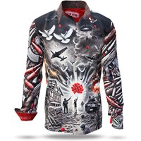Hemd Herren STOP NOW! Antikrieg – GERMENS artfashion – 100 % Baumwolle - Größe 3XL