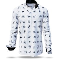 Herren Langarm Hemd FLUGZAUBER BLANC – GERMENS artfashion – 100 % Baumwolle - Größe L