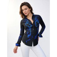 Damenbluse BLUEZONE - GERMENS artfashion - 100 % Baumwolle - Größe S