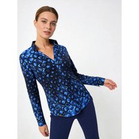 Damen Bluse HEXAGON KOBALT - GERMENS artfashion - 100 % Baumwolle - Größe XS