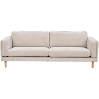 Braden gestoffeerde 3-zitsbank beige met houten poten - 216 cm