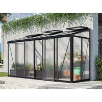 Gewächshaus FLORA 26 , BxT: 388 x 132 cm, Anlehngewächshaus mit 16 mm Doppelstegplatten, 3 Fenster, Einfachtür, Gewächshaus Aluminium, Tomatenhaus, Gartenhaus, Treibhaus, gewächshaus günstig, Glashaus Gewächshaus FLORA 26 , BxT: 388 x 132 cm, Anlehngewächshaus mit 16 mm Doppelstegplatten, 3 Fenster, Einfachtür, Gewächshaus Aluminium, Tomatenhaus, Gartenhaus, Treibhaus, gewächshaus günstig, Glashaus