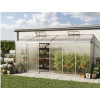 Anlehngewächshaus 439×148 cm, 10 mm, Gewächshaus, Anbaugewächshaus, tomatengewächshaus, tomatenhaus Anlehngewächshaus 439×148 cm, 10 mm, Gewächshaus, Anbaugewächshaus, tomatengewächshaus, tomatenhaus