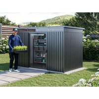 Metallgerätehaus 260 x 160 cm, Türhöhe: 175 cm, stabil, wetterfest, hochwertiges Metall-Gartenhaus für die sichere Aufbewahrung von Gartengeräten, Fahrrädern & mehr. Robuster Geräteschuppen mit langlebiger Stahlkonstruktion! Metallgerätehaus 260 x 160 cm, Türhöhe: 175 cm, stabil, wetterfest, hochwertiges Metall-Gartenhaus für die sichere Aufbewahrung von Gartengeräten, Fahrrädern & mehr. Robuster Geräteschuppen mit langlebiger Stahlkonstruktion!