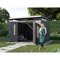 Metallgerätehaus 319×338 cm, Türhöhe: 184 cm, Dachlast: 200 kg/m², stabil, wetterfest, hochwertiges Metall-Gartenhaus für die sichere Aufbewahrung von Gartengeräten, Fahrrädern & mehr. Robuster Geräteschuppen mit langlebiger Stahlkonstruktion! Metallgerätehaus 319×338 cm, Türhöhe: 184 cm, Dachlast: 200 kg/m², stabil, wetterfest, hochwertiges Metall-Gartenhaus für die sichere Aufbewahrung von Gartengeräten, Fahrrädern & mehr. Robuster Geräteschuppen mit langlebiger Stahlkonstruktion!