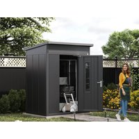 Metallgerätehaus 187×146 cm, Türhöhe: 184 cm, Dachlast: 200 kg/m², stabil, wetterfest, hochwertiges Metall-Gartenhaus für die sichere Aufbewahrung von Gartengeräten, Fahrrädern & mehr. Robuster Geräteschuppen mit langlebiger Stahlkonstruktion! Metallgerätehaus 187×146 cm, Türhöhe: 184 cm, Dachlast: 200 kg/m², stabil, wetterfest, hochwertiges Metall-Gartenhaus für die sichere Aufbewahrung von Gartengeräten, Fahrrädern & mehr. Robuster Geräteschuppen mit langlebiger Stahlkonstruktion!