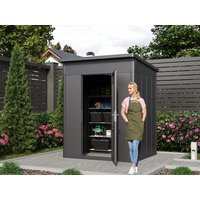 Metallgerätehaus 187×182 cm, Türhöhe: 184 cm, Dachlast: 200 kg/m², stabil, wetterfest, hochwertiges Metall-Gartenhaus für die sichere Aufbewahrung von Gartengeräten, Fahrrädern & mehr. Robuster Geräteschuppen mit langlebiger Stahlkonstruktion! Metallgerätehaus 187×182 cm, Türhöhe: 184 cm, Dachlast: 200 kg/m², stabil, wetterfest, hochwertiges Metall-Gartenhaus für die sichere Aufbewahrung von Gartengeräten, Fahrrädern & mehr. Robuster Geräteschuppen mit langlebiger Stahlkonstruktion!