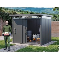 Metallgerätehaus 284×268 cm, Türhöhe: 188 cm, Dachlast: 200 kg/m², stabil, wetterfest, hochwertiges Metall-Gartenhaus für die sichere Aufbewahrung von Gartengeräten, Fahrrädern & mehr. Robuster Geräteschuppen mit langlebiger Stahlkonstruktion! Metallgerätehaus 284×268 cm, Türhöhe: 188 cm, Dachlast: 200 kg/m², stabil, wetterfest, hochwertiges Metall-Gartenhaus für die sichere Aufbewahrung von Gartengeräten, Fahrrädern & mehr. Robuster Geräteschuppen mit langlebiger Stahlkonstruktion!