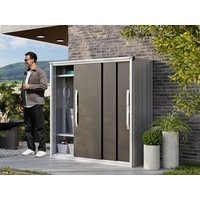 Geräteschrank Größe: 150×75 cm, Höhe: 150 cm, Dachlast: 150 kg/m2, Gartenschrank Gerätehaus Metall, Metallgerätehaus Gerätehaus Geräteschuppen Metall Geräteschrank Größe: 150×75 cm, Höhe: 150 cm, Dachlast: 150 kg/m2, Gartenschrank Gerätehaus Metall, Metallgerätehaus Gerätehaus Geräteschuppen Metall