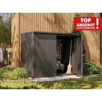Geräteschrank 156 x 84 x 131 cm – Stilvoller Geräteschrank für den Garten: Idealer Gartenschrank und Auflagenschrank. Stahlschrank in edlem Design. Geräteschrank 156 x 84 x 131 cm – Stilvoller Geräteschrank für den Garten: Idealer Gartenschrank und Auflagenschrank. Stahlschrank in edlem Design.