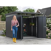 Metallgerätehaus 240×240 cm, Türhöhe: 173 cm, Dachlast: 150 kg/m², stabil, wetterfest, hochwertiges Metall-Gartenhaus für die sichere Aufbewahrung von Gartengeräten, Fahrrädern & mehr. Robuster Geräteschuppen mit langlebiger Stahlkonstruktion! Metallgerätehaus 240×240 cm, Türhöhe: 173 cm, Dachlast: 150 kg/m², stabil, wetterfest, hochwertiges Metall-Gartenhaus für die sichere Aufbewahrung von Gartengeräten, Fahrrädern & mehr. Robuster Geräteschuppen mit langlebiger Stahlkonstruktion!