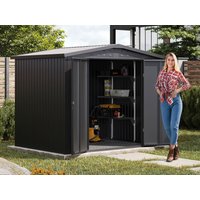 Metallgerätehaus 240×180 cm, Türhöhe: 173 cm, Dachlast: 150 kg/m², stabil, wetterfest, hochwertiges Metall-Gartenhaus für die sichere Aufbewahrung von Gartengeräten, Fahrrädern & mehr. Robuster Geräteschuppen mit langlebiger Stahlkonstruktion! Metallgerätehaus 240×180 cm, Türhöhe: 173 cm, Dachlast: 150 kg/m², stabil, wetterfest, hochwertiges Metall-Gartenhaus für die sichere Aufbewahrung von Gartengeräten, Fahrrädern & mehr. Robuster Geräteschuppen mit langlebiger Stahlkonstruktion!