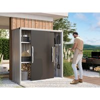 Geräteschrank Größe: 180×75 cm, Höhe: 195 cm, Dachlast: 150 kg/m2, Gartenschrank Gerätehaus Metall, Metallgerätehaus Gerätehaus Geräteschuppen Metall Geräteschrank Größe: 180×75 cm, Höhe: 195 cm, Dachlast: 150 kg/m2, Gartenschrank Gerätehaus Metall, Metallgerätehaus Gerätehaus Geräteschuppen Metall