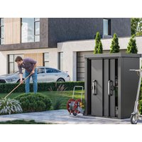 Geräteschrank 120×78,3 cm, 200 kg/m² Dachlast, der perfekte Stauraum für Gartengeräte, Werkzeug & mehr. Geräteschrank 120×78,3 cm, 200 kg/m² Dachlast, der perfekte Stauraum für Gartengeräte, Werkzeug & mehr.