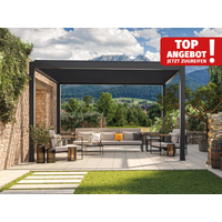 Pergola Aluminium 294×294 cm inkl. Elektromotor in Anthrazit, hochwertige Aluminium-Pergola, Überdachung für Ihren Außenbereich mit robusten, wasserdichten Lamellen. Hochwertige Pergola für stilvollen Schutz und Eleganz. Pergola Aluminium 294×294 cm inkl. Elektromotor in Anthrazit, hochwertige Aluminium-Pergola, Überdachung für Ihren Außenbereich mit robusten, wasserdichten Lamellen. Hochwertige Pergola für stilvollen Schutz und Eleganz.