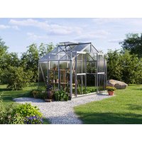 Gewächshaus 259 x 195 cm, 6 oder 8 mm, 1 Fenster, Doppeltür, Gewächshaus Aluminium, Tomatenhaus, Gartenhaus, Treibhaus, Gewächshaus günstig, Glashaus