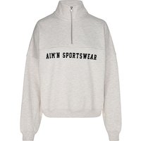 AIM'N Damen Sweater Varsity mit Zip beige | M — Bild 1