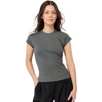 MANDALA Damen Yogashirt Slim Fit Ribbed grau | M — Bild 1