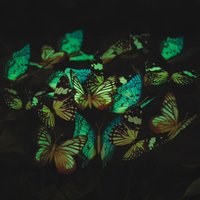 18PK Glow in the Dark Butterflies on Flexible Steel Wire
