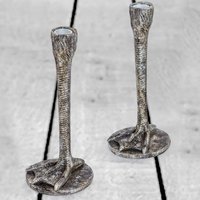 Click to view product details and reviews for Pair Of Antique Silver Bird Leg Candlesticks. Click to view product details and reviews for Pair Of Antique Silver Bird Leg Candlesticks.