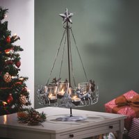 Christmas Tree and Reindeer Glass Candle Centrepiece