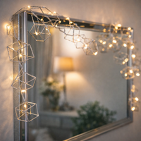 LED Silver Glitter Cube Light Chain