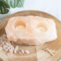 Click to view product details and reviews for Himalayan Salt Twin Tealight Holder. Click to view product details and reviews for Himalayan Salt Twin Tealight Holder.