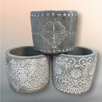 Click to view product details and reviews for Grey Pattern Ceramic Candle Holders 3 Pack. Click to view product details and reviews for Grey Pattern Ceramic Candle Holders 3 Pack.