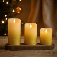 Set of Three Ombre Flickabright Gold Candles