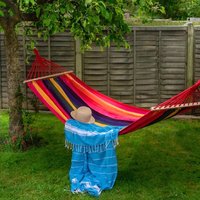 Click to view product details and reviews for Rainbow Stripe Brazilian Garden Hammock. Click to view product details and reviews for Rainbow Stripe Brazilian Garden Hammock.