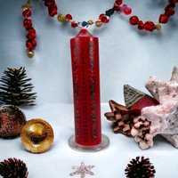 Click to view product details and reviews for Red Pillar Advent Candle On Glass Plate With Festive Decorations. Click to view product details and reviews for Red Pillar Advent Candle On Glass Plate With Festive Decorations.