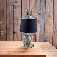 Click to view product details and reviews for Antique Silver Rabbit Table Lamp With Black Shade. Click to view product details and reviews for Antique Silver Rabbit Table Lamp With Black Shade.