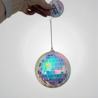 12cm Iridescent Disco Ball Bauble – Sparkly Christmas Tree Decoration