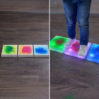 3PK LED Liquid Floor Pods - Battery Operated Sensory Liquid Tiles - SFT30S