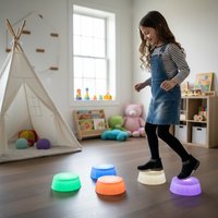 5PK LED Balance Pod – Round, Battery Operated Sensory Stepping Stones for Kids