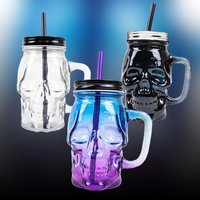 Click to view product details and reviews for Glass Skull Mason Jars With Straws And Lids 3 Pack. Click to view product details and reviews for Glass Skull Mason Jars With Straws And Lids 3 Pack.