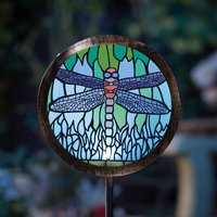 Solar Powered Tiffany Dragonfly Garden Stake – 89cm
