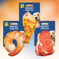 Click to view product details and reviews for Squeaky Food Fun Dog Toy. Click to view product details and reviews for Squeaky Food Fun Dog Toy.