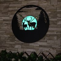 Click to view product details and reviews for Stag Silhouette Glowing Moon Wall Clock. Click to view product details and reviews for Stag Silhouette Glowing Moon Wall Clock.