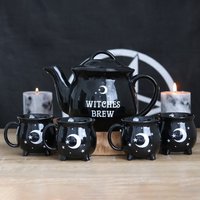 Click to view product details and reviews for Witches Brew Black Cauldron Teapot And Mugs Tea Set. Click to view product details and reviews for Witches Brew Black Cauldron Teapot And Mugs Tea Set.