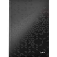 Notitieboek Leitz WOW A4 160blz 90gr lijn zwart